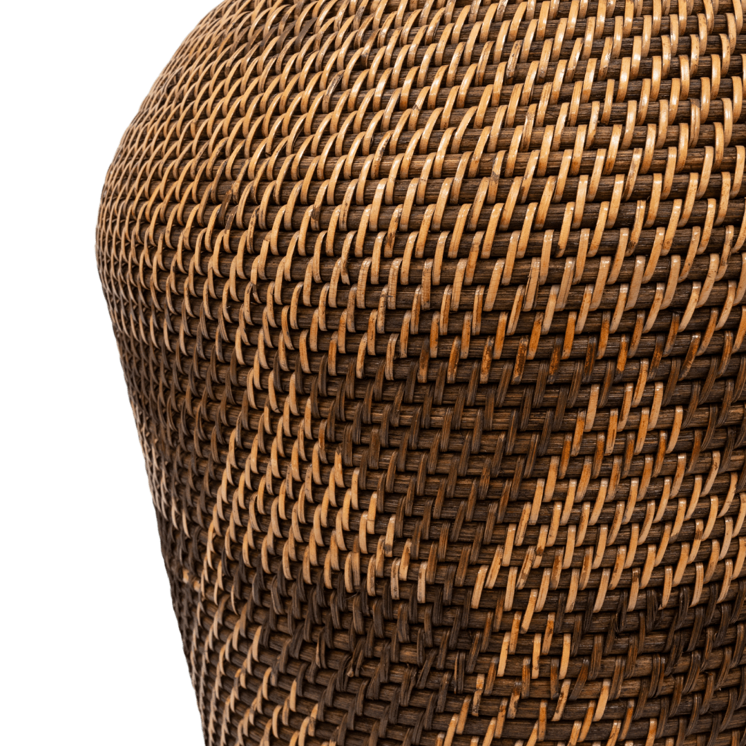 Black Patterned Tribal Basket | 50cm