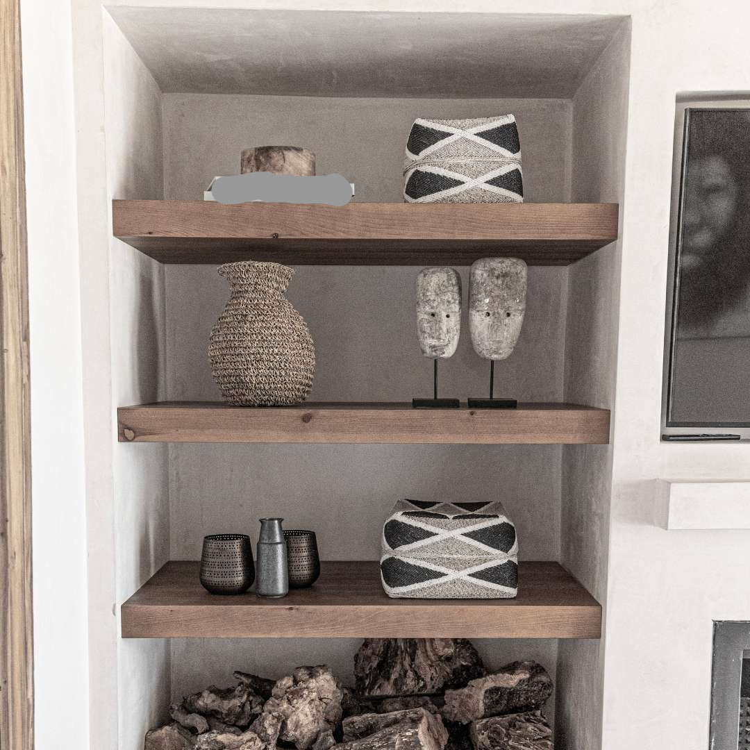 Beaded Basket | Sand/Black 25cm