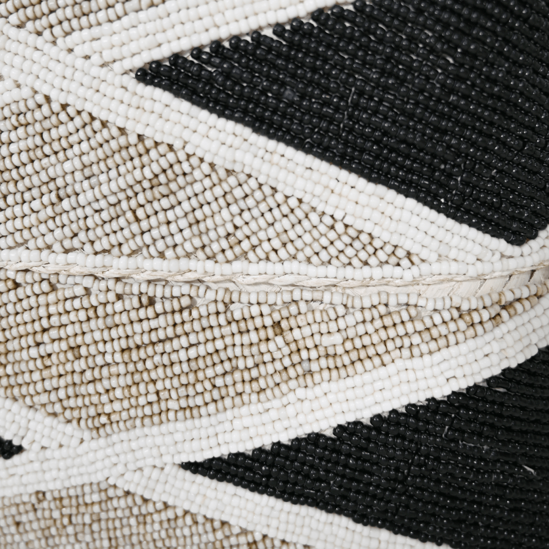 Beaded Basket | Sand/Black 25cm