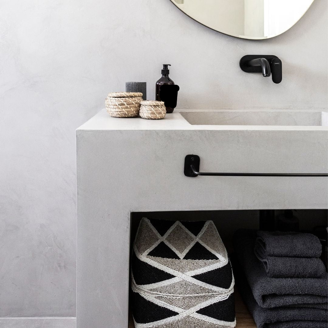 Beaded Basket | Sand/Black 30cm