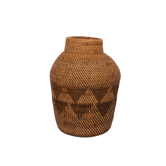 Black Patterned Tribal Basket  | 50cm