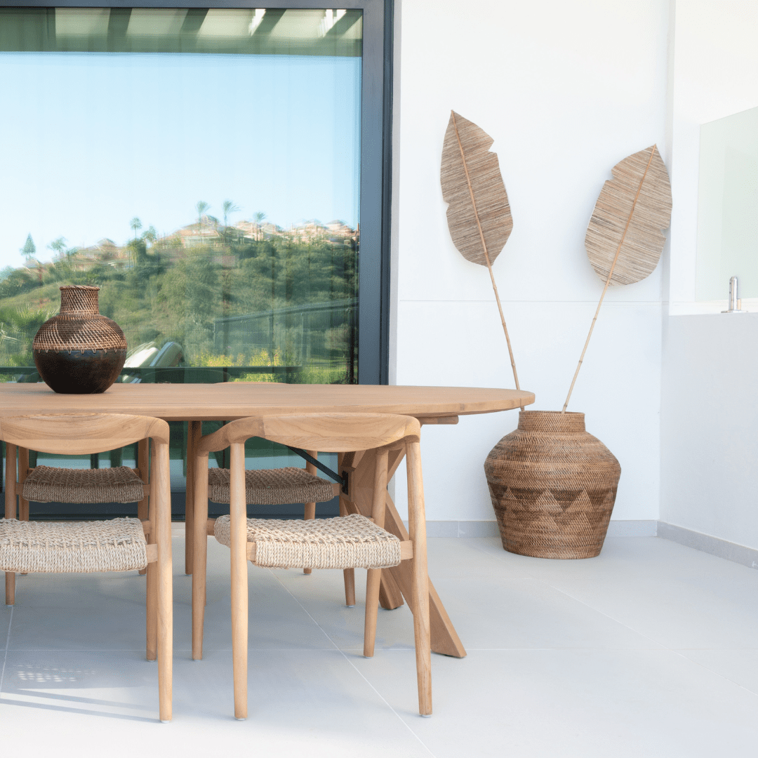 Black Patterned Tribal Basket | 70cm